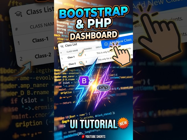Build a Class Management Dashboard UI in PHP & Bootstrap
