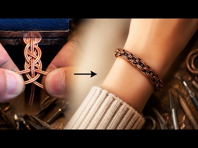Handmade Copper Bracelet | Wire Braiding Tutorial | DIY Jewelry Making