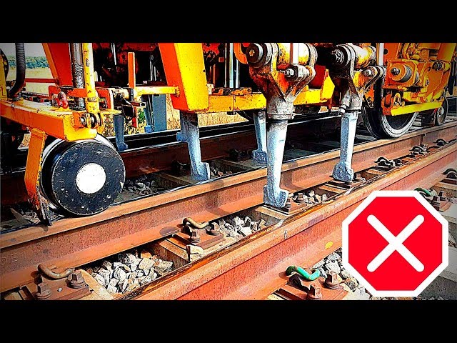 Heavy Rail Machinery Works on Switches - Repair Railways in Action - Plasser & Theurer Trains