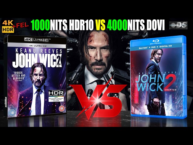 4000 nits Dolby Vision vs 1000 nits HDR vs 100 nits SDR REVIEW  | John Wick Chapter 2 2017