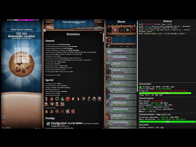 7.441 trevigintillion cookies | Cookie Clicker 100% TAS (631/639)
