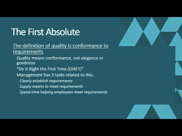 Philip Crosby's Four Absolutes