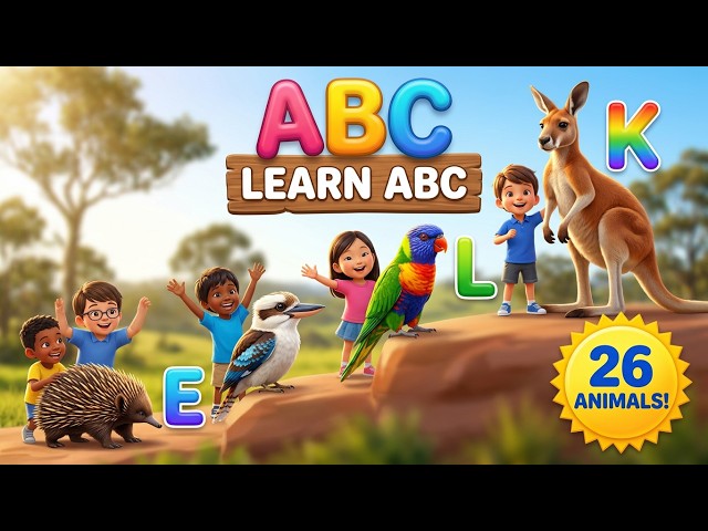 Australian Animals A to Z Song 🦘 ABC Learning for Kids | Fun Alphabet Animal Adventure