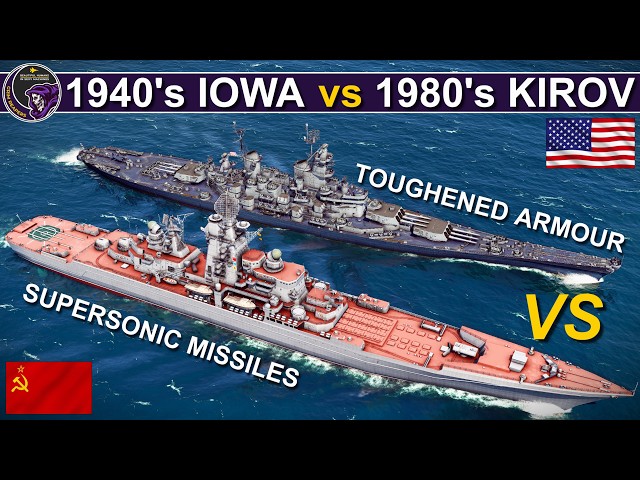 WWII Era Iowa Battleship vs Cold War Kirov Battlecruiser | Sea Power