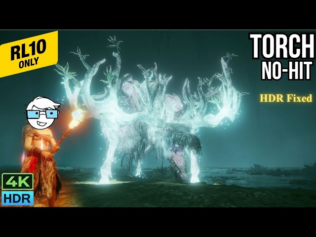 EldenRing Regal Ancestor Spirit No-Hit: Level 10 with Torch | No Summons [4K HDR] [HDR FIXED]