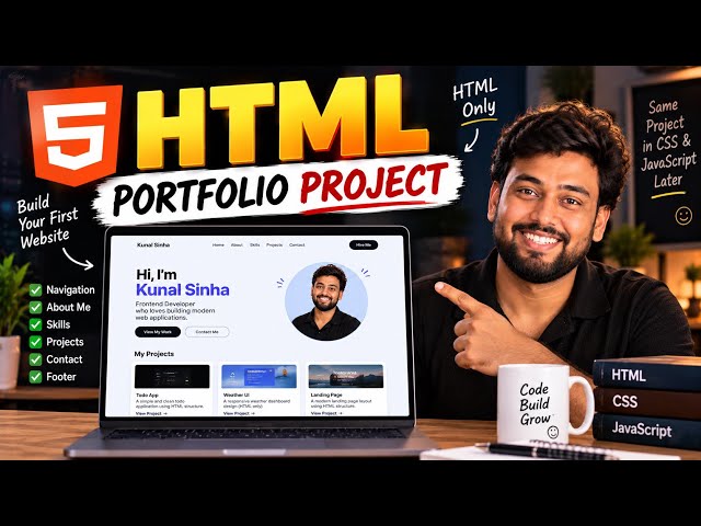 Build a Portfolio Website with HTML | HTML Project for Beginners