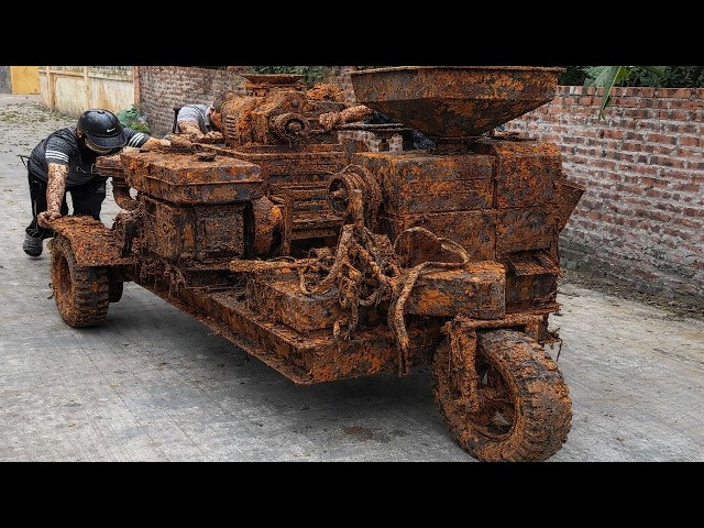 Complete Restoration of Rusted Rice Milling Machine Rebuilt into Powerful Working Machine Once Again