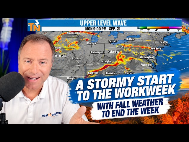 Severe Risk LOWERED Monday… Then FALL Takes Over!  #weather #tnwx #storm #front #rain #fall #weekend