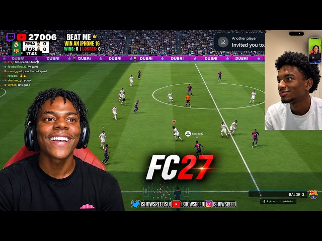 IShowSpeed Plays FC27 With Alejandro Balde in LIVE ( FULL VIDEO ) 😂🔥