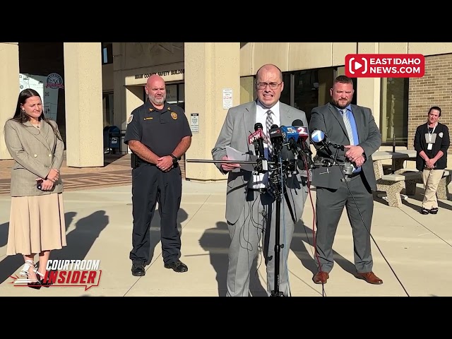 Prosecutor Paul Watkins, Police Chief Greg Adkins speak with media after Caleb Flynn guilty verdict