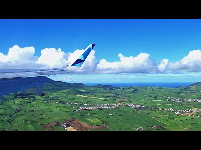 Takeoff on SATA Airlines from Ponta Delgada, Sao Miguel, Azores, Portgual