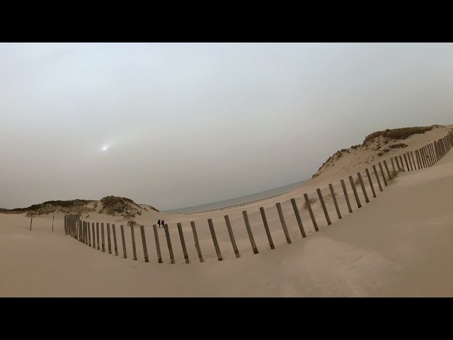 VR 360 Walk Video! Maestro Tlakaelel Relaxing Music! Travel Around Dutch Desert on the North Sea!