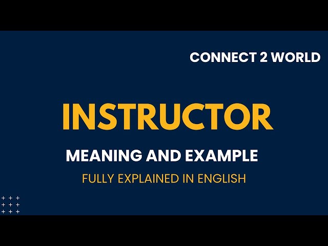 What Does instructor   Means || Meanings And Definitions With instructor  in ENGLISH