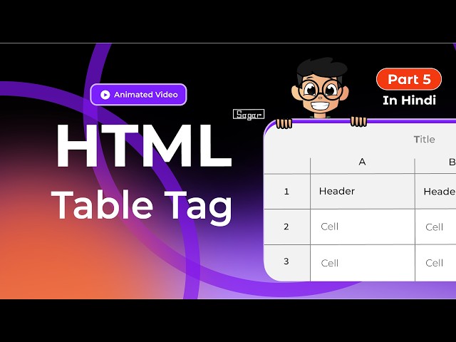 HTML Table Tag Explained (Hindi) | Merge Rows & Columns Using Rowspan Colspan | #5 | HTML Tutorials
