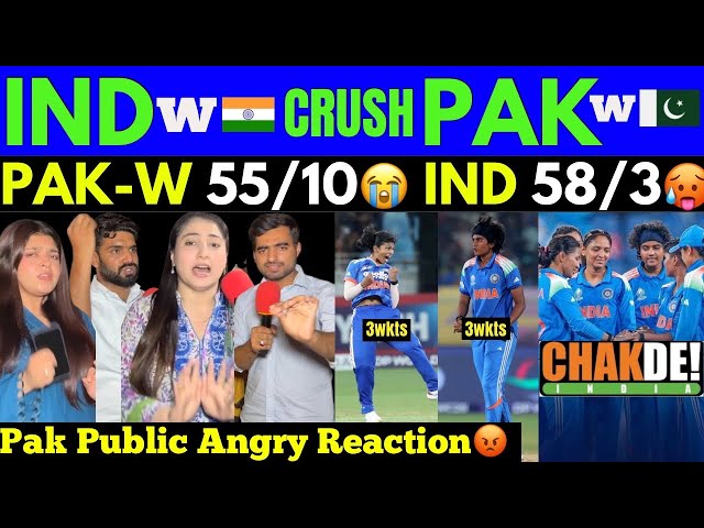 IND-W🇮🇳Beat Pak-W🇵🇰 By 7 wkts😭 | Shameful Performance😱| Charani 3wkts, Rawat 3wkts🥵 | Pak Reaction
