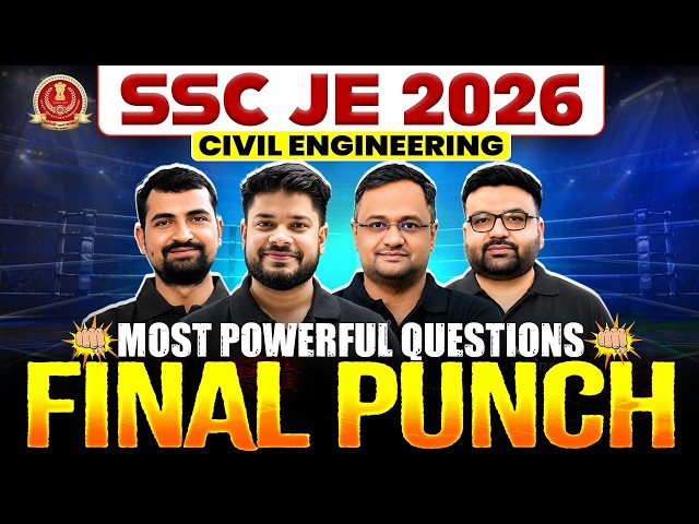 SSC JE 2026 | SSC JE Civil Engineering Most Expected Questions | SSC JE Civil Engineering Marathon