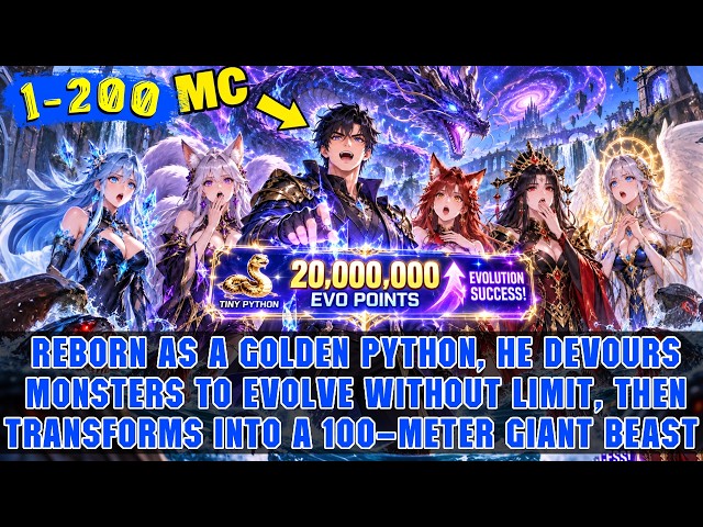 🔥Devouring Piranhas = 20M Evo Points—His Evolution System Turns a Tiny Python Into a Cosmic Dragon!