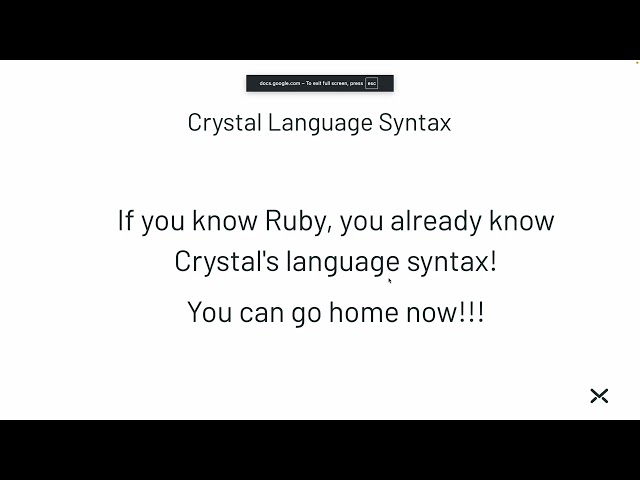 Crystal: Ruby with Static Typing by Andy Maleh (Montreal.rb Ruby Talk 2026/02)