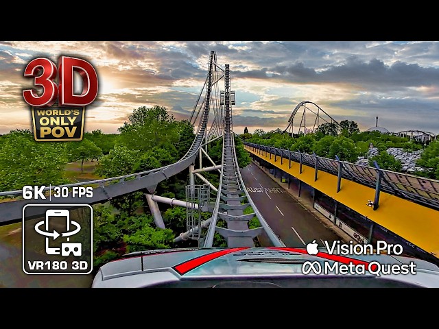 PURE AIRTIME! Silver Star 3D VR180 🎢 73m (240ft) Mega Drop | Realistic Coaster POV Europa Park