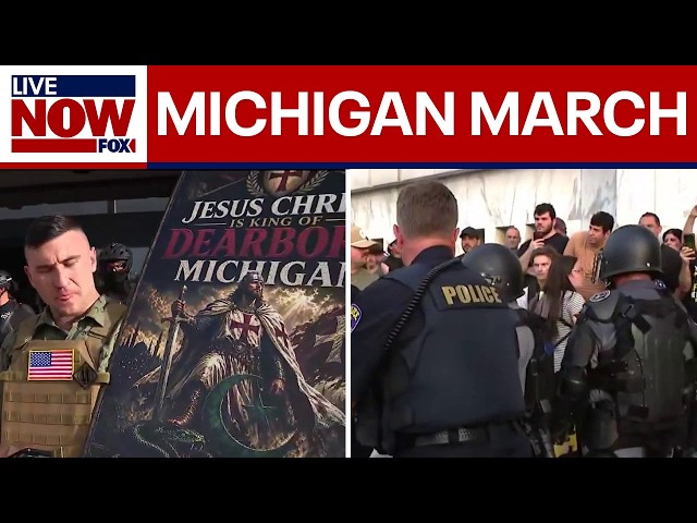 WATCH: Anti-Islam agitators clash with pro-Muslim supporters in Michigan