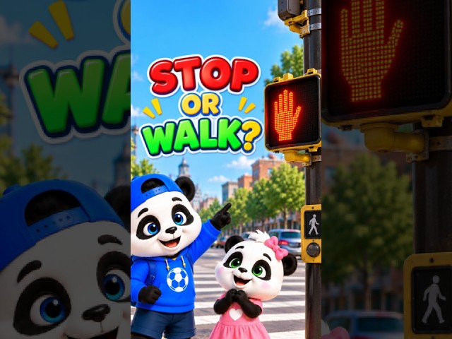 Traffic Lights for Kids 🚦 STOP or WALK? 🐼 | Road Safety