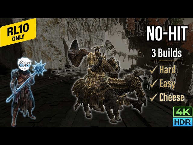 3 ways to No Hit Draconic Tree Sentinel at Level 10 | EldenRing RL10 Challenge | No Summons [4K HDR]