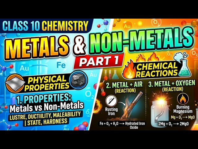 Metals and non metals | class 10 | Part 1 | clear and easy explanation #study #learning #education 