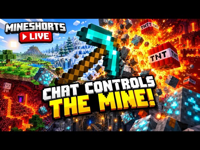 🔴 Chat Controls the Pickaxe! ⛏️ Minecraft Mining LIVE