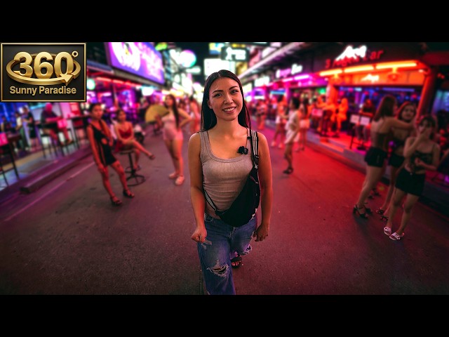 [8K 360° VR] Pattaya Low Season: Soi 6, Beautiful Girls, Pumping Music & Neon