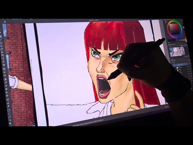Drawing A Comic Page - Part 8: Rendering Skin and Hair (Timelapse)