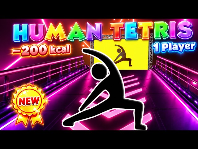 Human Tetris 1 Player 🔥 -200 kcal | Immersive Interactive Warm-Up | Easy Challenge