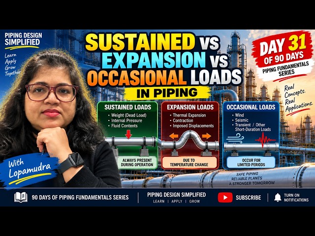 🔥Sustained vs Expansion vs Occasional Loads in Piping | Day 31 of 90 Days Piping Fundamentals