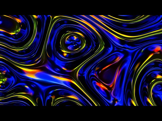 MorphField 4K - Blue, Yellow & Orange Neon Topographic Lines 4K (2 Hours) • No Audio