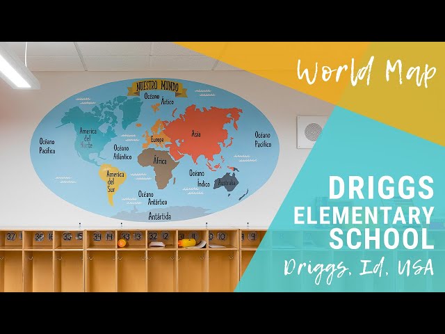 World Map Classroom Mural | Driggs Elementary School, Idaho
