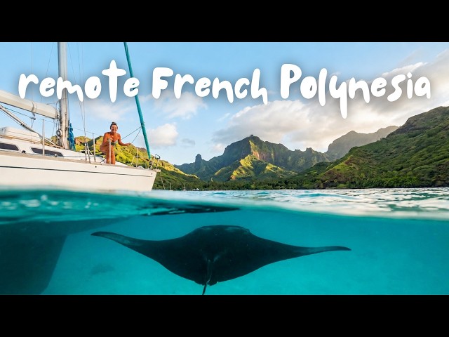 remote French Polynesia trading and swimming with mantas 