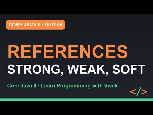 Core Java II: Reference Types: Strong, Soft, Weak and WeakHashMap | Unit 04
