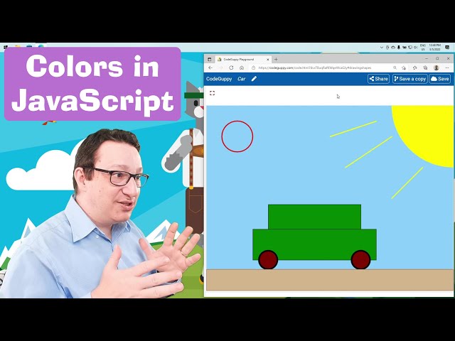 JavaScript tutorial 3/24: Named colors | Draw with code project | Coding for beginners