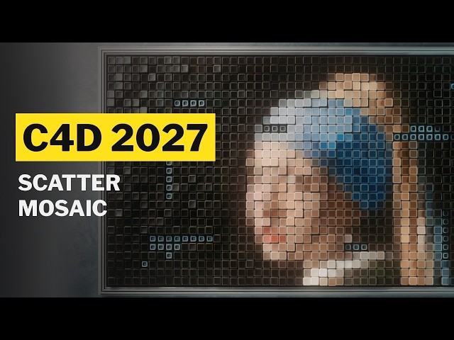 Cinema 4D 2027 Scatter: A Digital Mosaic That Flips Between Paintings