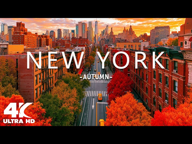 New York Autumn 4K 🍁 Golden City Streets & Iconic Skyline | Stunning Fall Colors Across Manhattan
