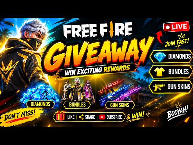 FREE FIRE LIVE GIVEAWAY CUSTOM ROOM 😀 FF LIVE GIVEAWAY #freefirelive #shorts #live
