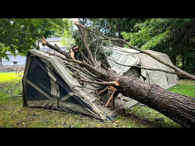 A HUGE TREE FELL ON MY INFLATABLE TENT AND LEFT NO DAMAGE! Amazing Coody Hub Pro from RBM Outdoors