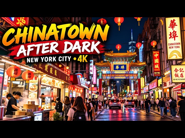 NYC Chinatown Night Walking Tour 4K 🏮 | New York City After Dark