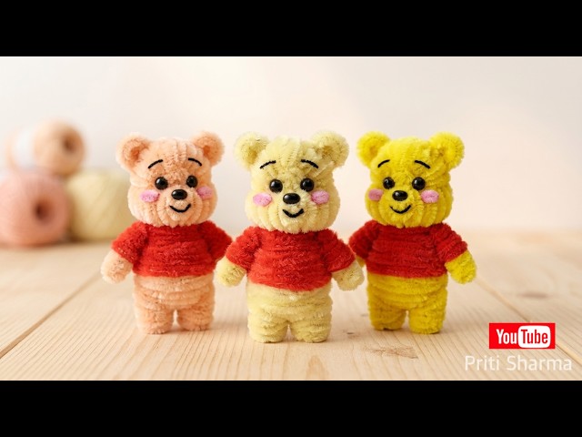 DIY Pipe Cleaner Pooh Bear 💛 | Easy & Cute Handmade Gift | DIY Crafts for Beginners
