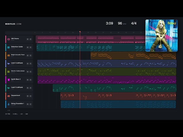 🎵 Overprotected - Britney Spears (MIDI individual tracks) 🎹