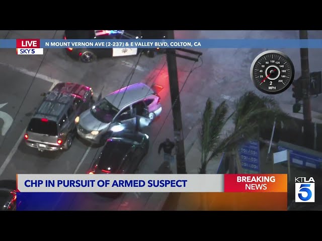 CHP officers chase armed suspect driver