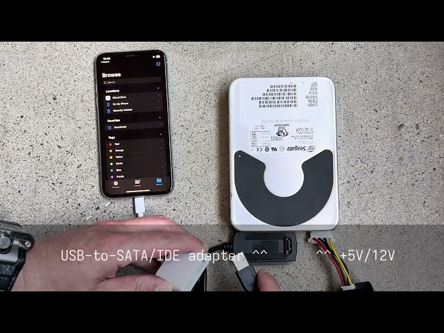 Will it work? iPhone connected to IDE hard drive from 1998.