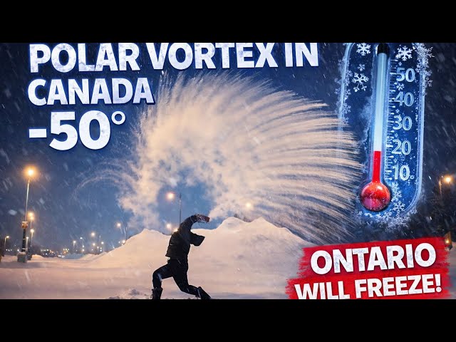 Canada Polar Vortex 😱 -50°C Ontario Will Freeze | Hot Water Turns to Snow