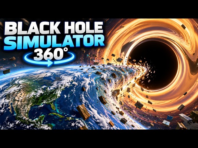 360° Earth Swallowed by a Black Hole in VR 🌎🕳️ | Black Hole Simulator