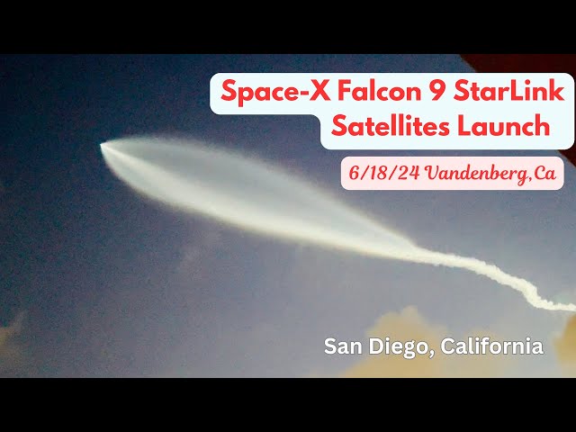 Space X- Falcon 9 Rocket Launches 20 Starlink Satellites from Vandenberg, California