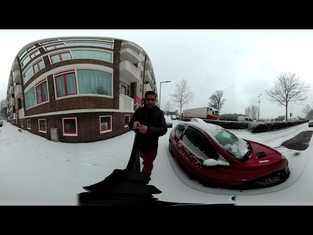 First SNOWFALL of the season in Rotterdam, Netherlands | 360 degree video | Virtual Reality